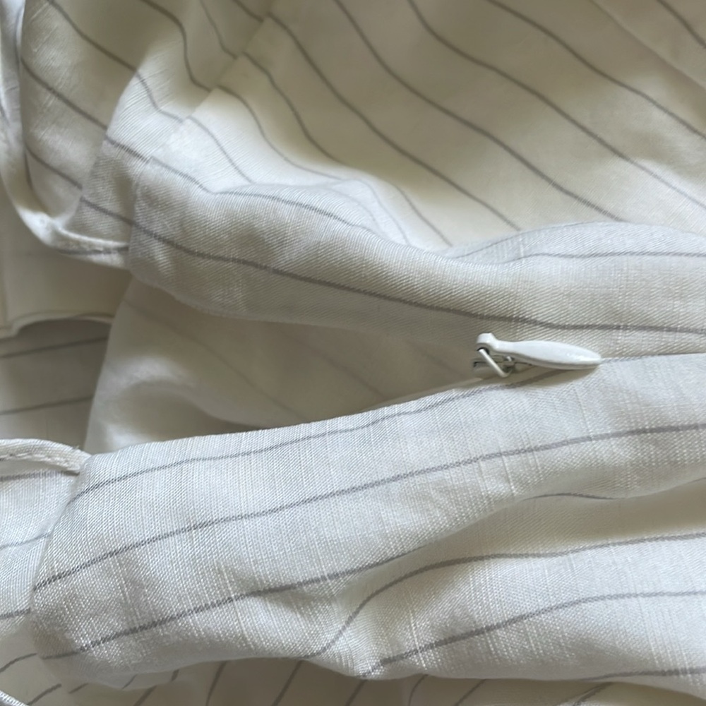 Club Monaco white pinstripe romper off shoulder - Picture 9 of 11